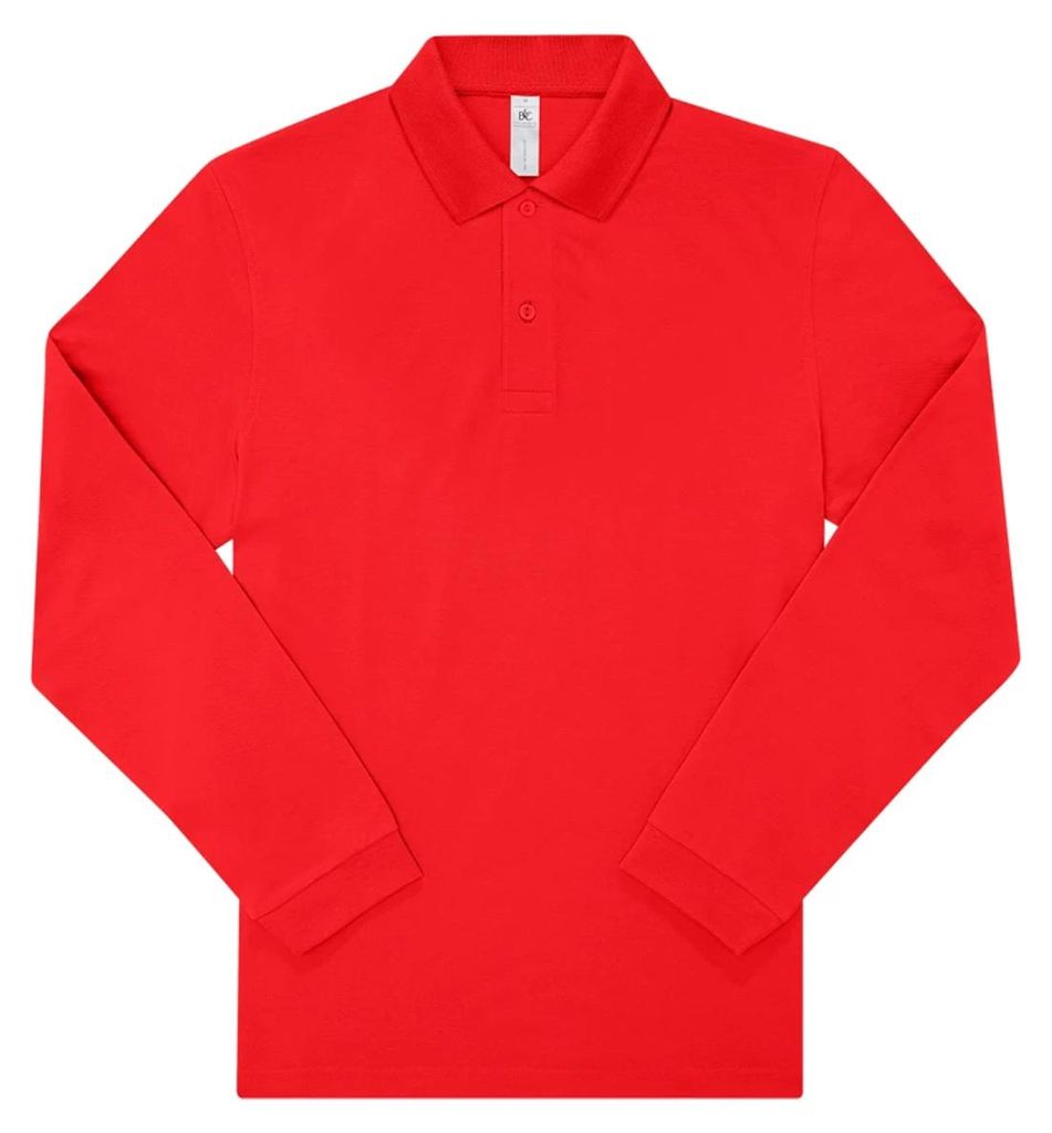 B&C - "My Polo 210" Hemd für Herren/Damen Uni Langärmlig LT5792 (XL) (Rot)