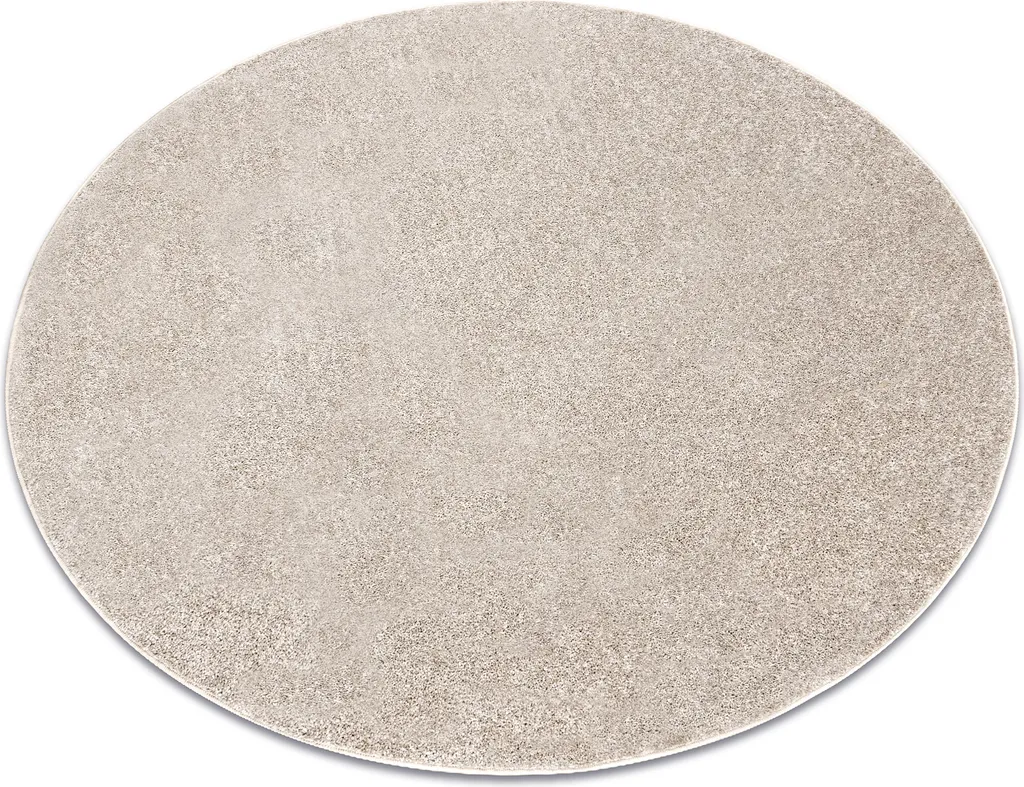 Tapis Moderne Rond Beige 133cm SANTA FE - Tapis Uni Anti-Poussière