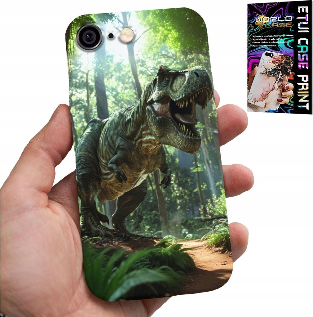 Etui Für Iphone ( 6 Plus ) - Dino Dinosaurier Tyrannosaurus Etui + Glas