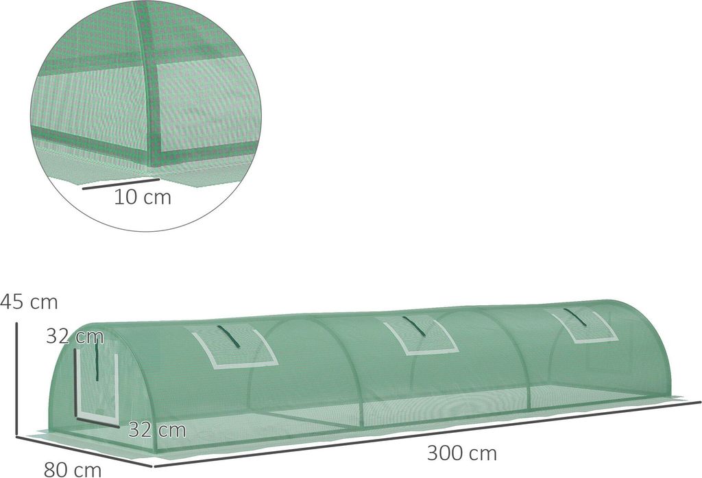 Outsunny Foliengewächshaus Mini Tunnelgewächshaus mit Mesh Produktbild 3