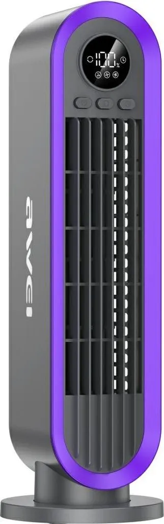 Ventilateur tour AWEI F52 3600mAh - Grande Autonomie et Design Gris