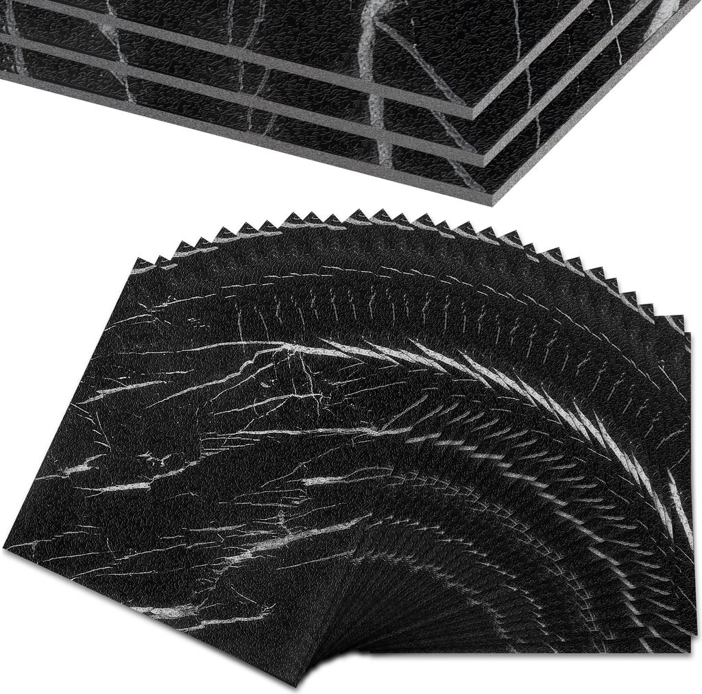 YUENFONG 30cm x 30cm PVC Bodenbelag Selbstklebend, 2,51 m² Klebefliesen Vinylboden Rutschfest, Fliesenaufkleber Badezimmer Wasserfest, für Badezi...