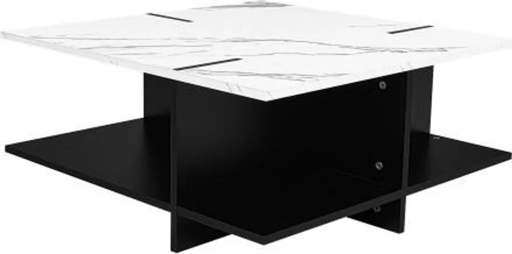 Table Basse Compacte Anti-Désordre avec Étagères pour Petit Salon - 7