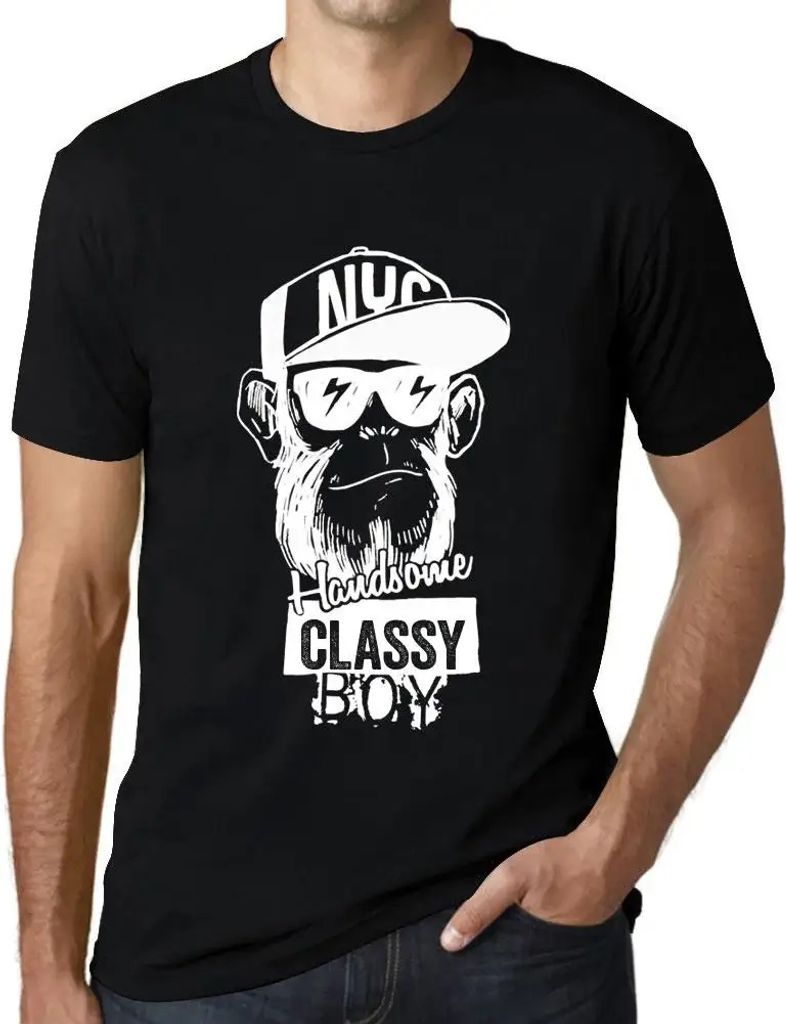 Herren Grafik T-Shirt Hübscher Junge mit Stil – Handsome Boy Classy – Öko-Verantwortlich Vintage Jahrgang Kurzarm Lustige Druck Geburtstag Ge...