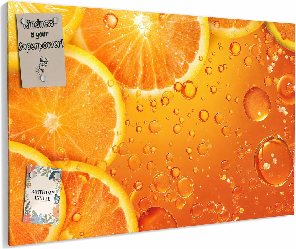 Magnettafel 90x60cm magnetisch & beschreibbar Metall-Board - Erfrischende Orange