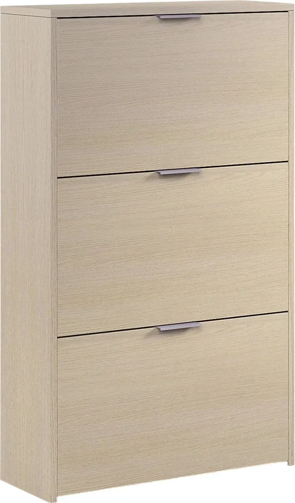Dmora Scarpiera Asca 22x60x113h cm Marrone Rovere, 18 Paia 3 Ante