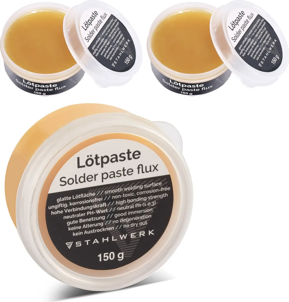 Set 3 Pasta per Saldatura STAHLWERK 150g | Alta Precisione SMD e BGA