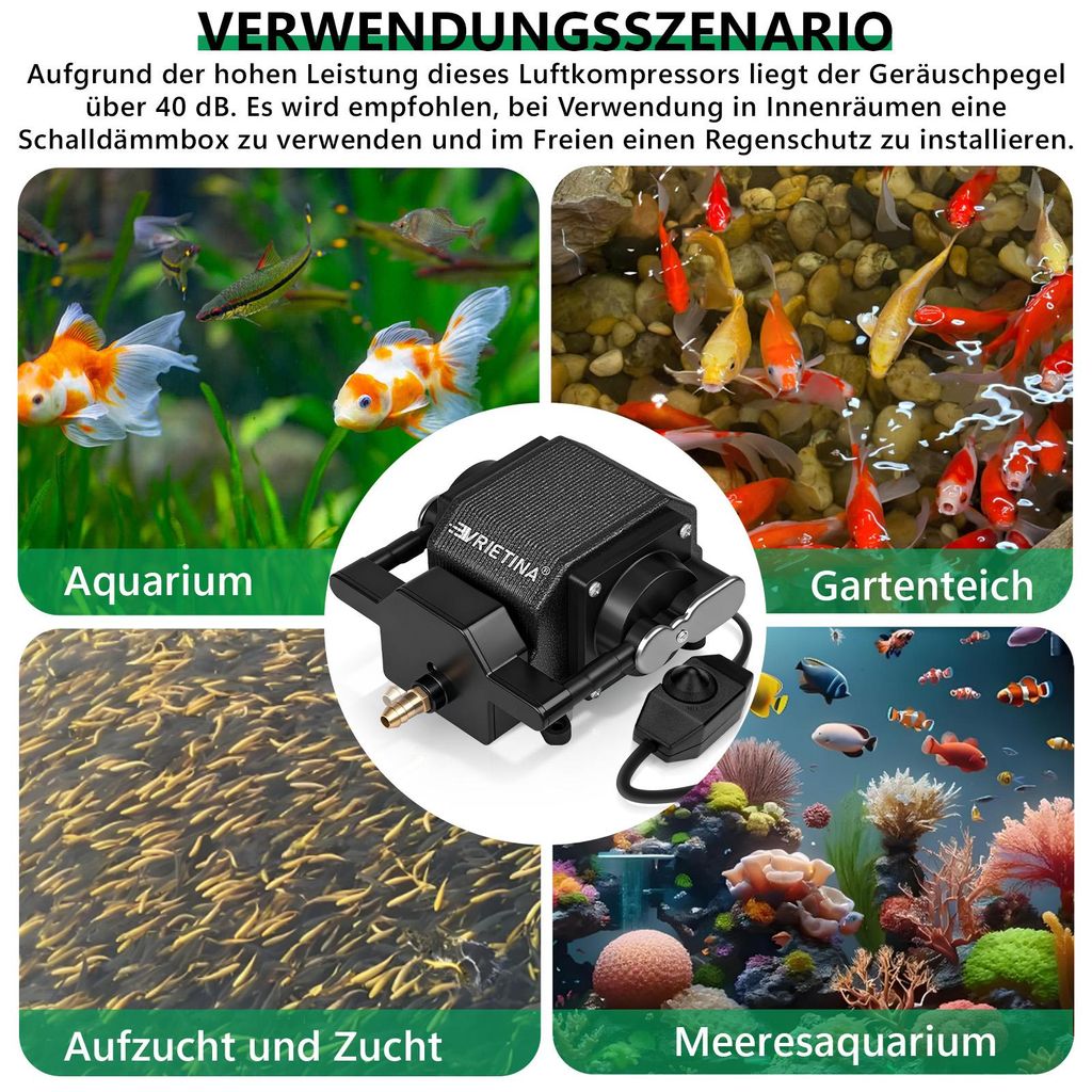 Lixada Tragbar Große Power Akku Luftpumpe Angeln Belüfter Multi