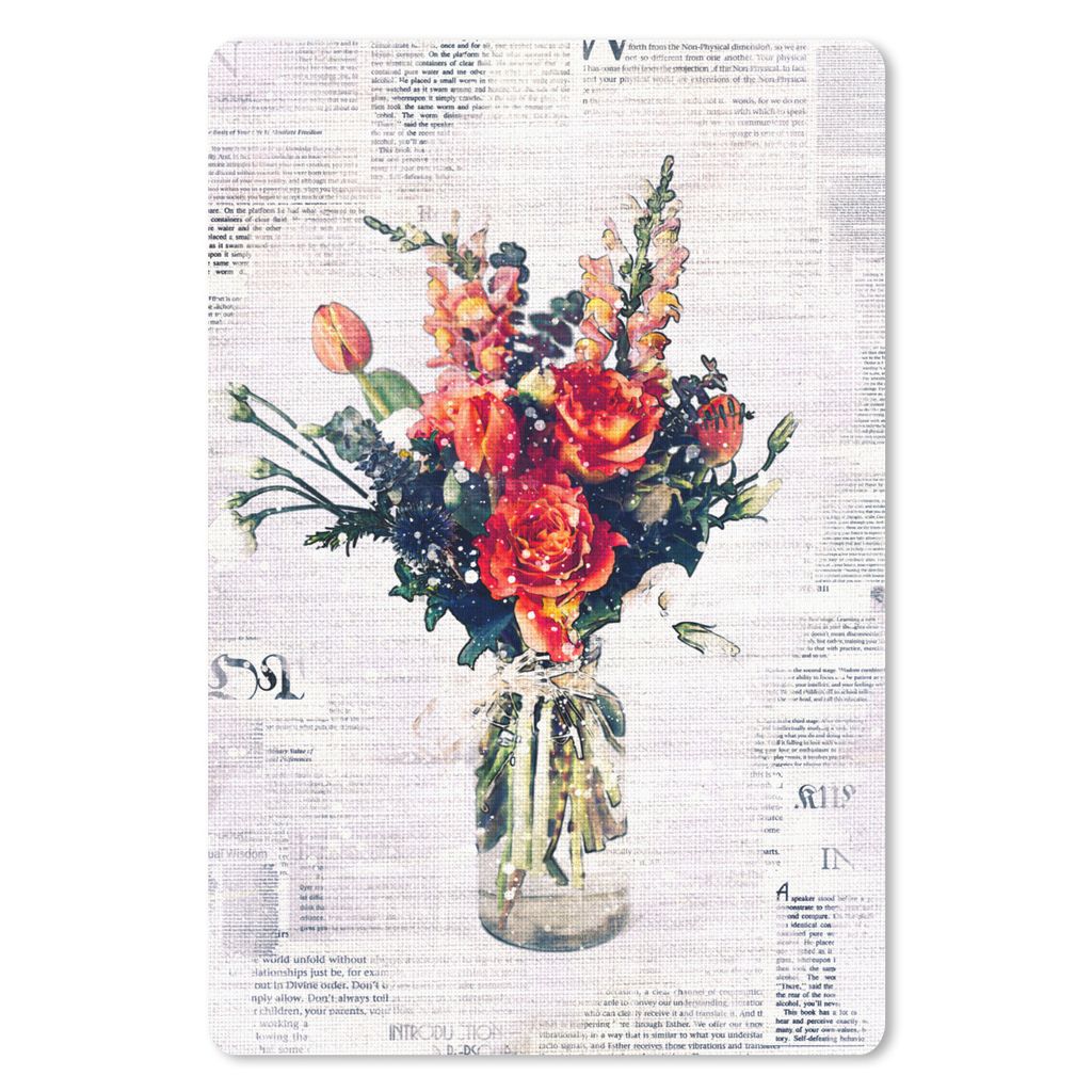 MuchoWow Mauspad Mousepad Blumen - Zeitungen - Farben 18x27 cm - Mousepads - Maus Mat - Pad - Mausunterlage