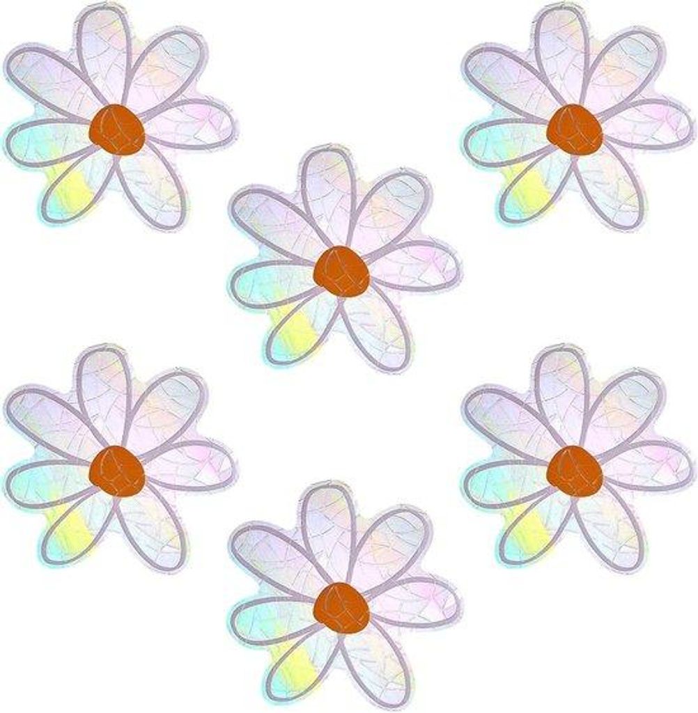 Regenbogen-Vogel-Sonnenblumen-Sticker-Set - Anti-Botsingen-Raamstickers - 6-Stück - Thuis-Anwendung