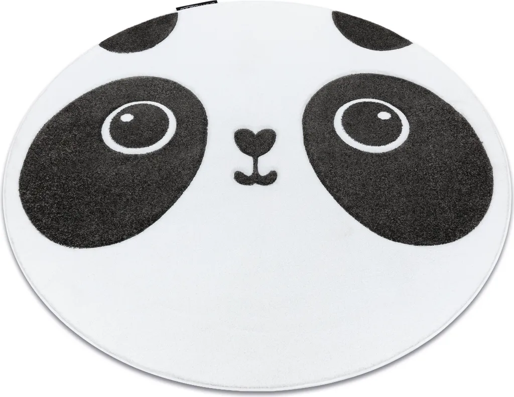 Grand tapis panda 140 cm blanc et beige ultra doux pour salle de jeux