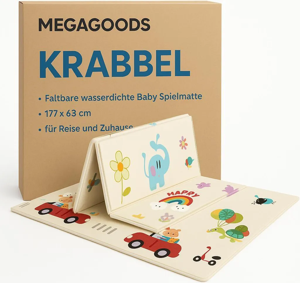 Fini les taches avec le tapis de jeu bébé imperméable et pliable 177cm