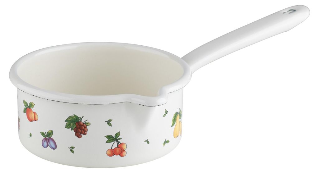 Riess Emaille Stielkasserolle Ø 14 cm 0,75 l Fruit Garden Produktbild 