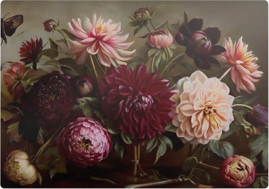 Blumenstrauß – Bodenschutzmatte – Stuhlunterlage 100x70 cm – Rutschfest – Hartbodenmatte
