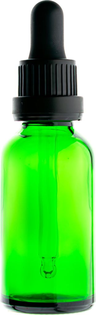 Grüne Glasflasche 30 ml mit Pipette und Tropfer 18/415