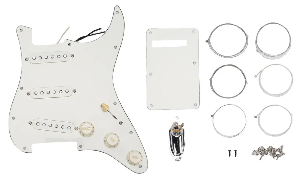 Pickguard guitare ST pré-câblé blanc rétro avec micros Alnico 3 PVC 3 plis