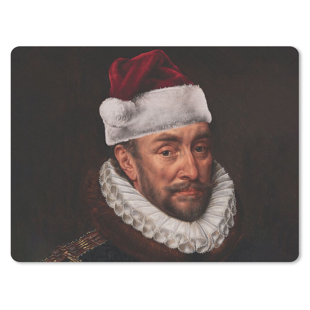 MuchoWow Mauspad Mousepad Wilhelm von Oranien - Adriaen Thomasz - Weihnachten 23x19 cm - Mousepads - Maus Mat - Pad - Mausunterlage - Schreibtisc...