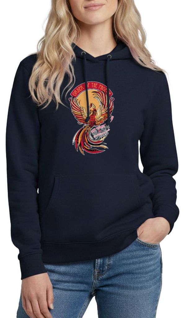 Spreadshirt Harry Potter Phönix Fawkes Damen Hoodie, XXL, Navy