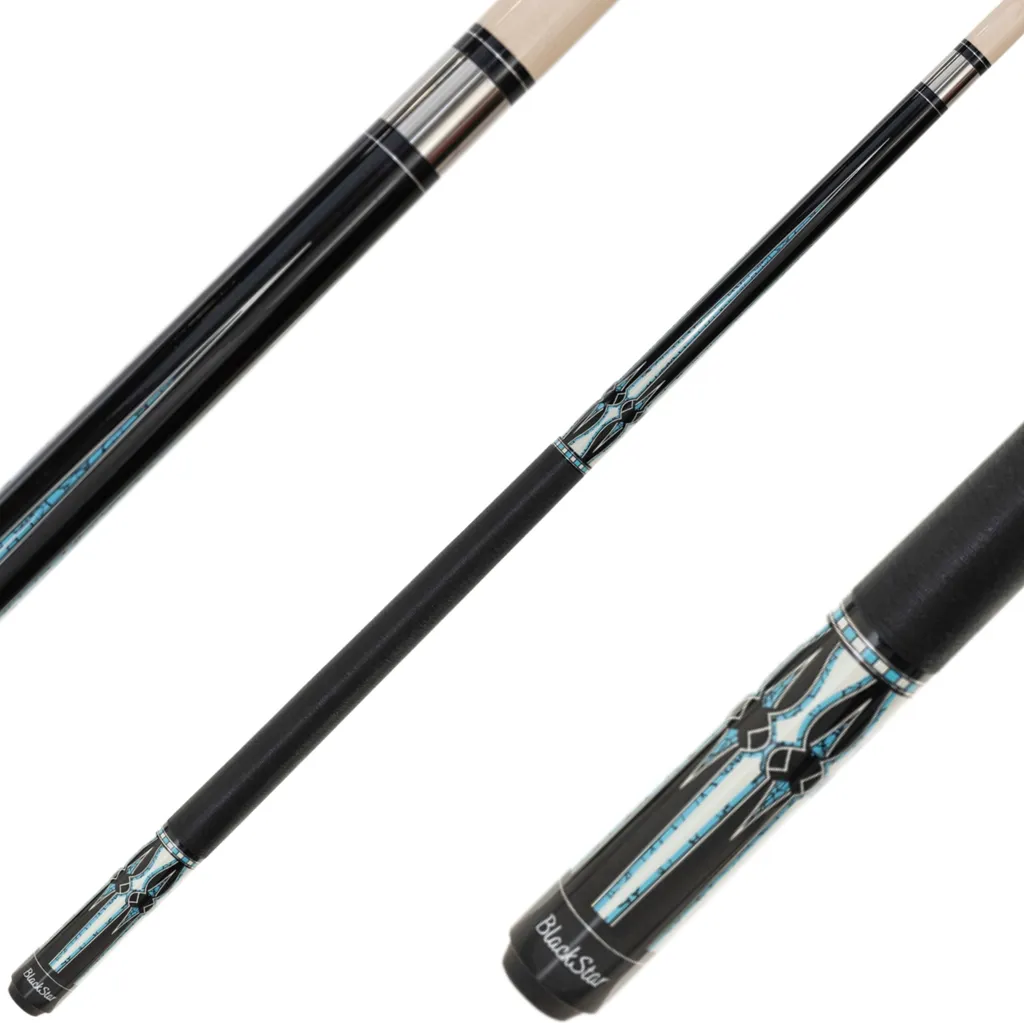 Queue de billard BlackStar avec protection de filetage noir et blanc