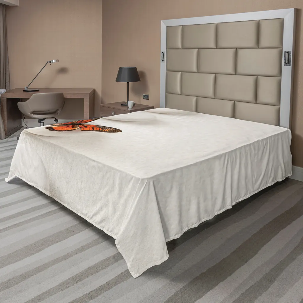 Drap de Lit Doux et Confortable Orange motif Papillon Zen 275 x 260 cm