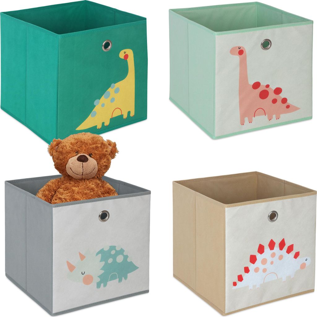 Set da 4 Relaxdays, contenitori per bambini, graziosi Immagine del prodotto 