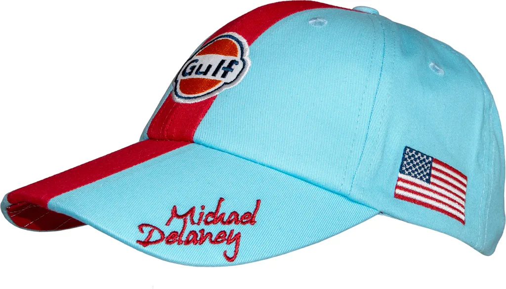 Gulf - Michael Delaney - Cappellino vintage - Chiusura regolabile - Taglia unica - Blu Gulf