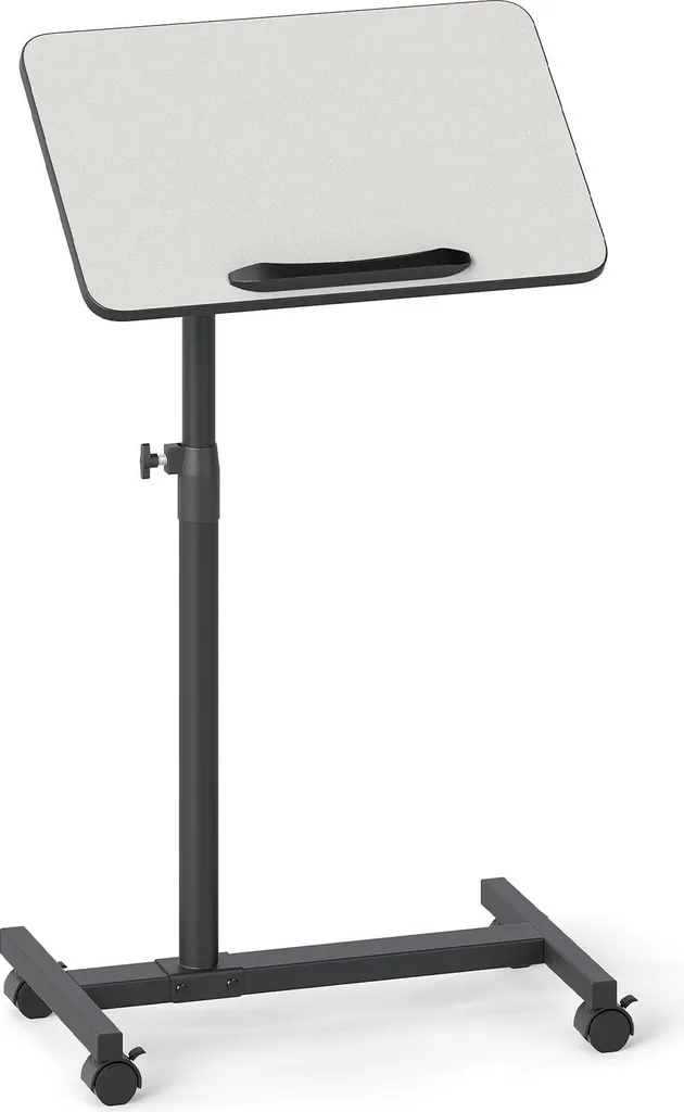 Bureau de lit nomade gris, table d'appoint ajustable et pivotante - Série Home