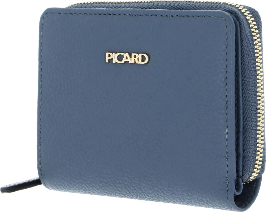 PICARD Pelle Java 1: Portafoglio Compatto Denim Grigio Cadetto