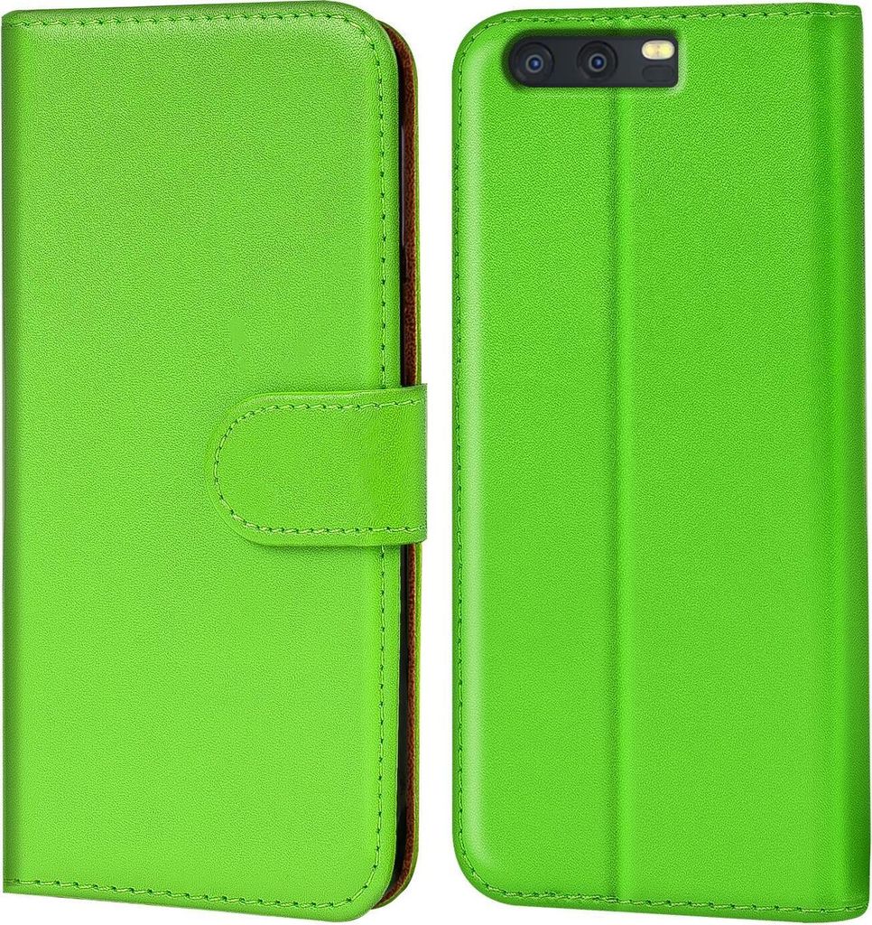 Conie Klapp Tasche für Huawei P10 Kartenfach Rundumschutz Hülle in Grün