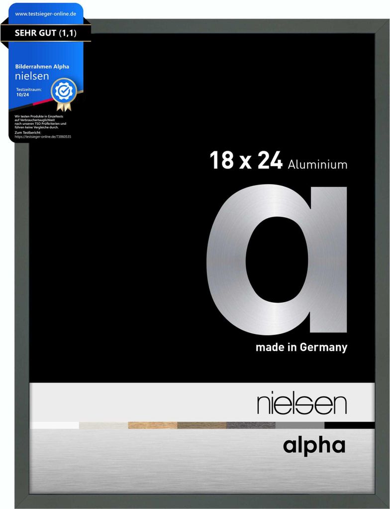 nielsen Aluminium Bilderrahmen Alpha, 18x24 cm, Platin