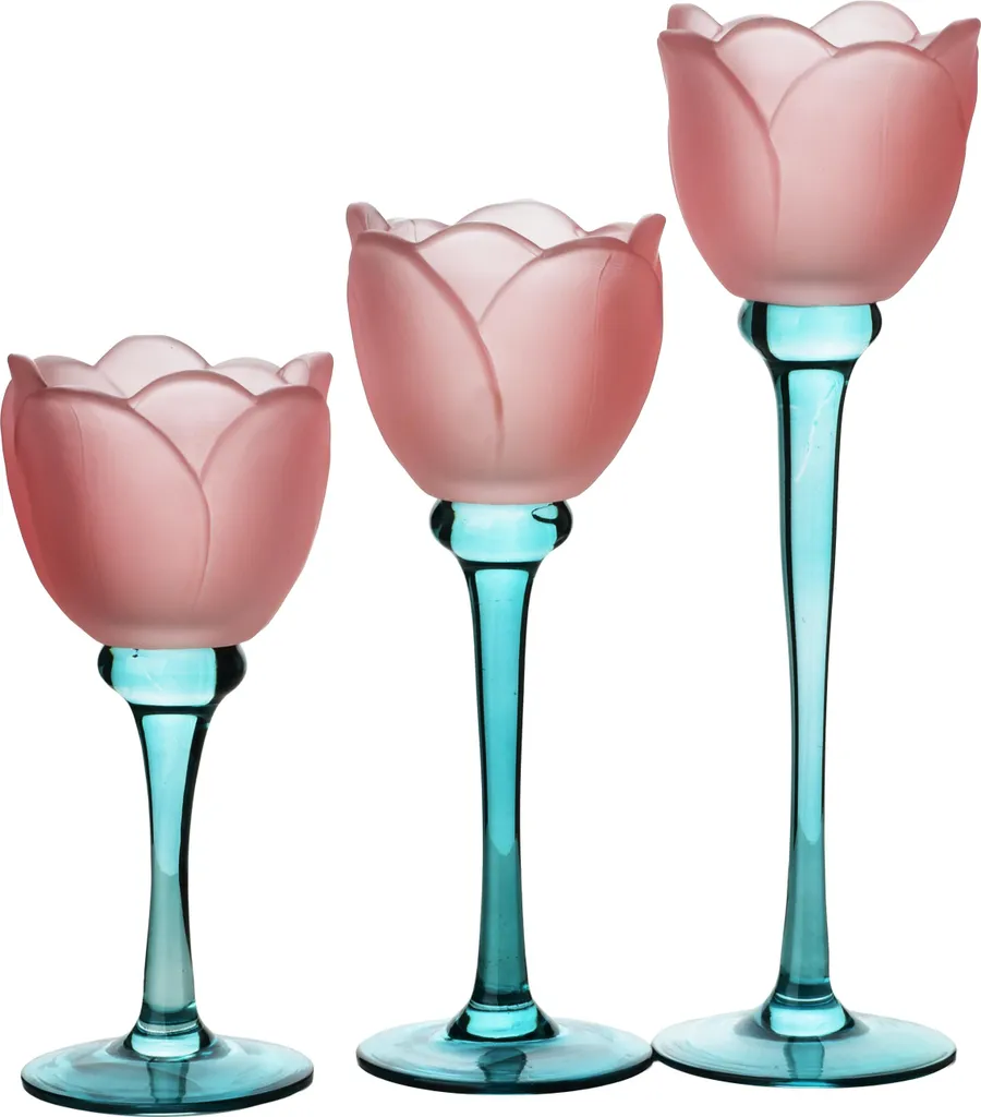 Chandelier Design en Verre Bicolore 22 cm - Accessoire de Table Moderne - 3