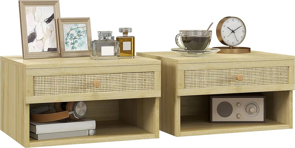 Tables de nuit suspendues style marocain avec tiroir de rangement lot x2