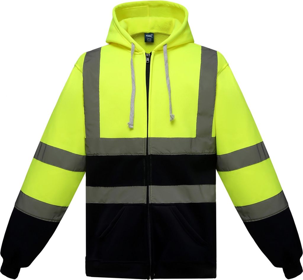 Yoko Herren Hi Vis Reflektive Work Kapuzenjacke RW5256 (3XL) (Gelb/ Marineblau)