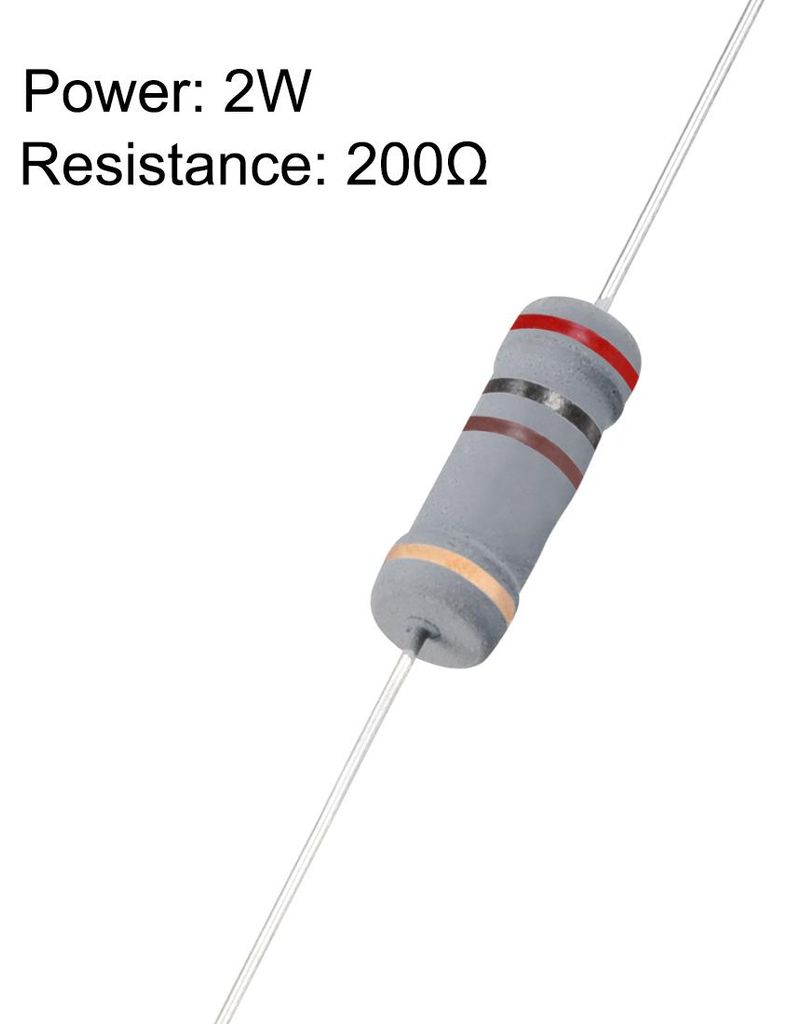 50Stk Axiale Kohlenstoff Film Widerstand 200 Ohm 2W 5% Toleranz 4 Farbstreifen DE de