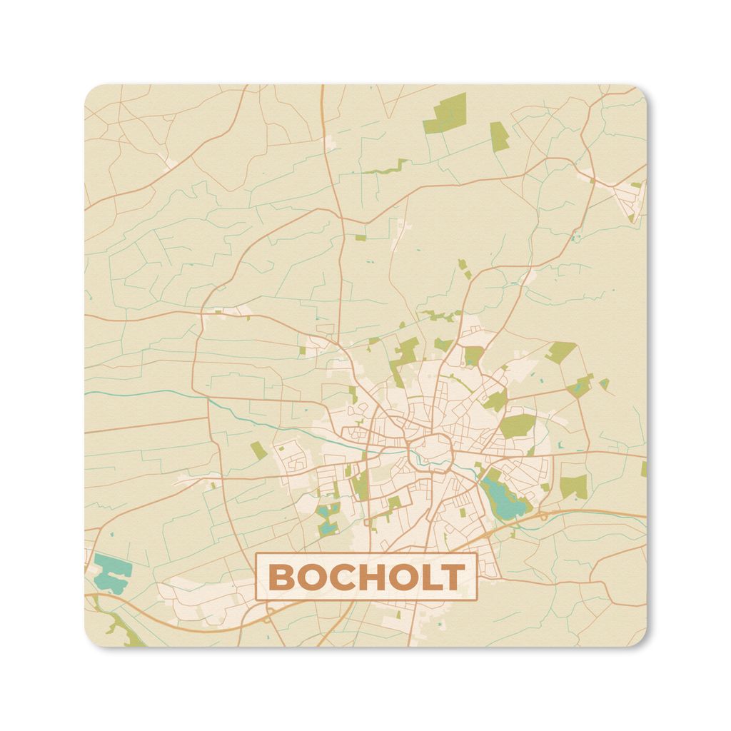 MuchoWow Mauspad Mousepad Karte - Bocholt - Stadtplan - Vintage - Karte 30x30 cm - Mousepads - Maus Mat - Pad - Mausunterlage - Gaming