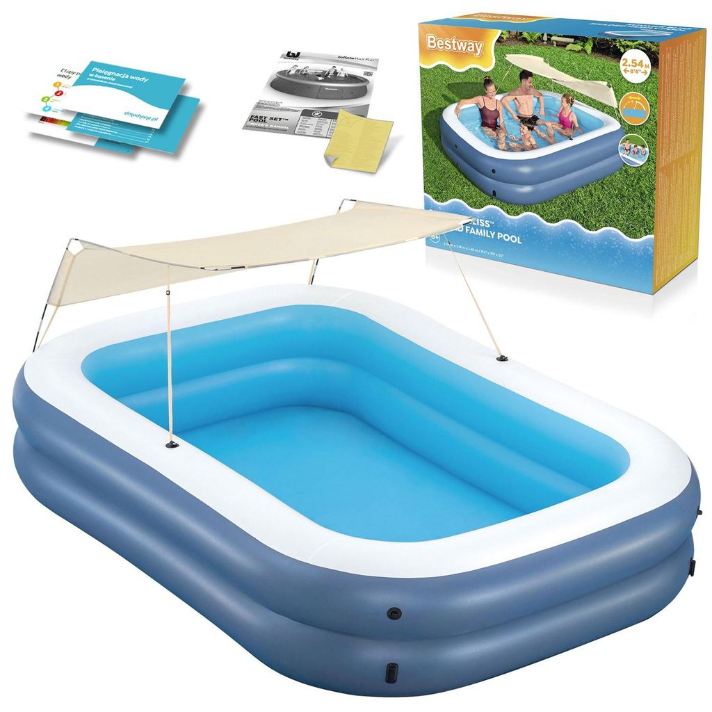 Piscine gonflable familiale avec abri 254 x 174 x 140 cm Image du produit 