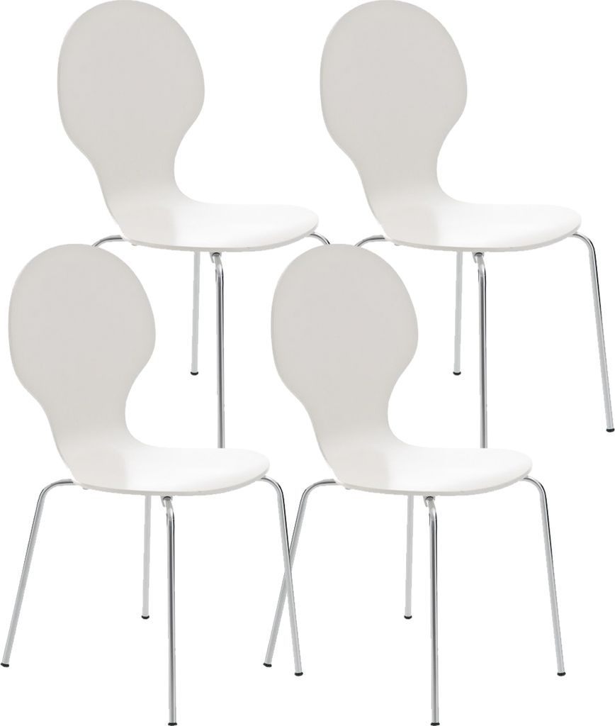 4er Set Besucherstuhl HLO-CP80 weiß