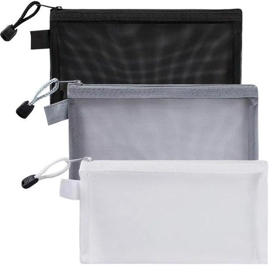 Trousse scolaire transparente zippée en plastique pour stylos