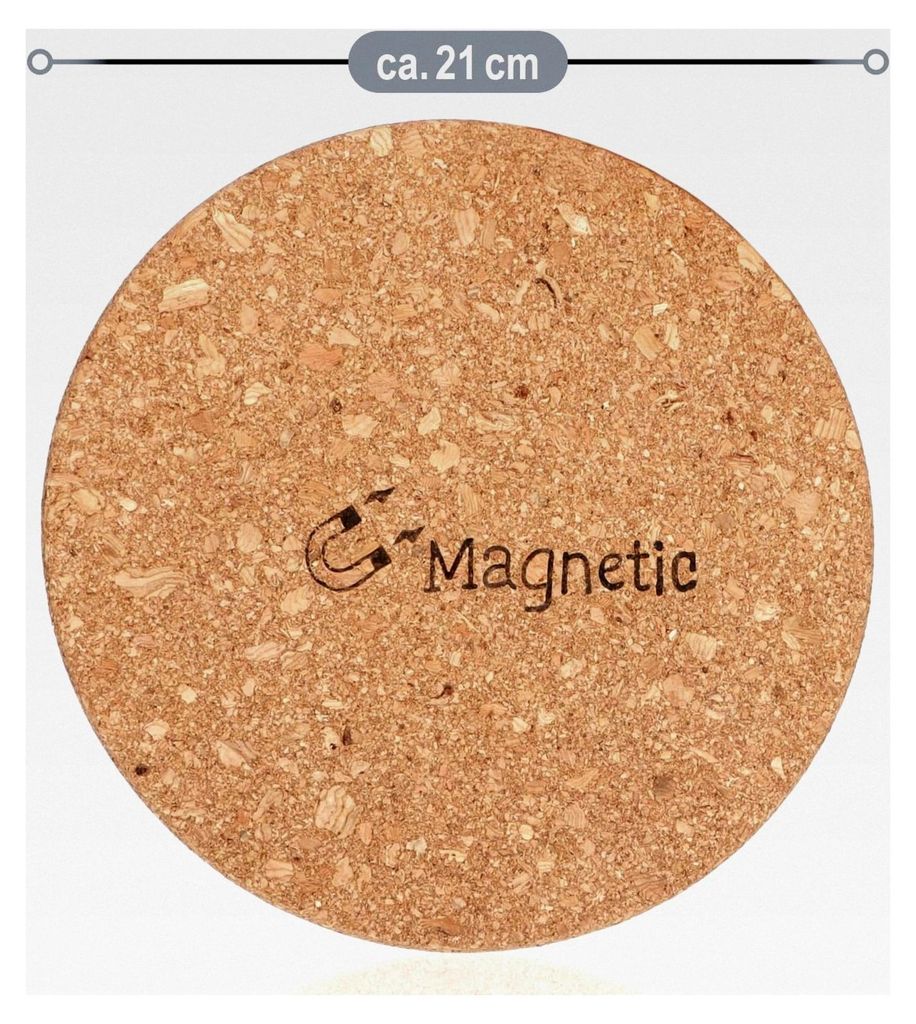 3X Magnetische Korkuntersetzer - Hitzeschutzunterlage für Töpfe und Pfannen Ø 21cm