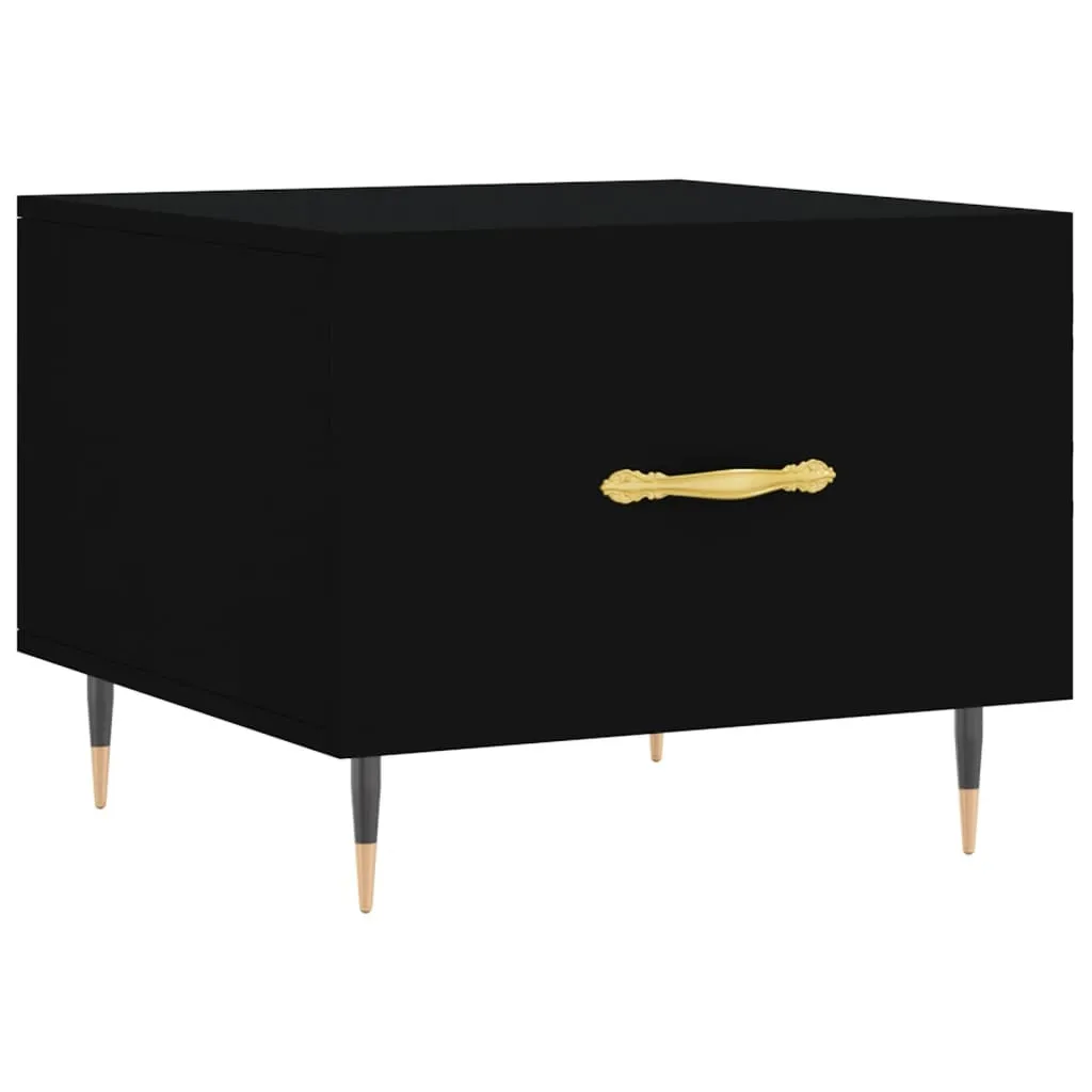 Tavolino Salotto Nero SYFAX 50x50 Legno Multistrato Arredo Casa