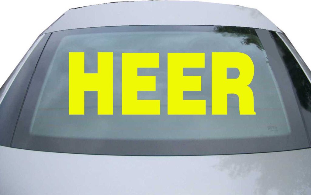 Indigos UG - Aufkleber Heckscheibe & Motorklappe DE2641 - neongelb - 600x200 mm - Heer - Auto Scheiben Fenster Heckklappe Tuning Racing JDM - Die cut