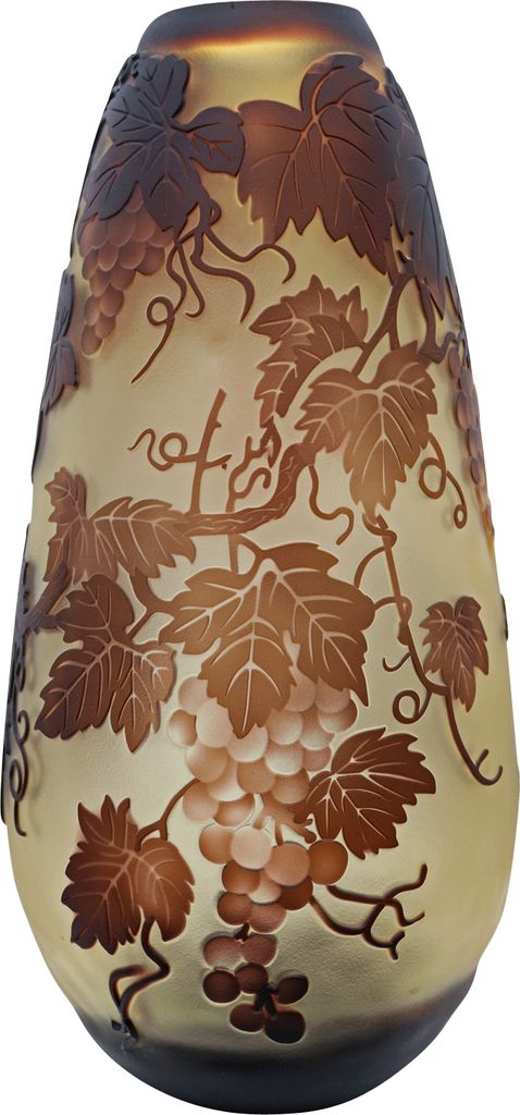 Vase Replika nach Galle Gallé Weinreben Glas Antik-Jugendstil-Stil Kopie c12