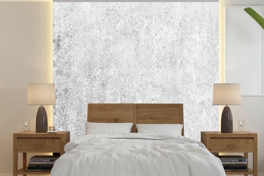 MuchoWow Fototapete für Wohnzimmer oder Schlafzimmer Wandtapete Vinyl Motivtapete Beton - Grau - Wand - 280x280 cm - Hintergrundbild