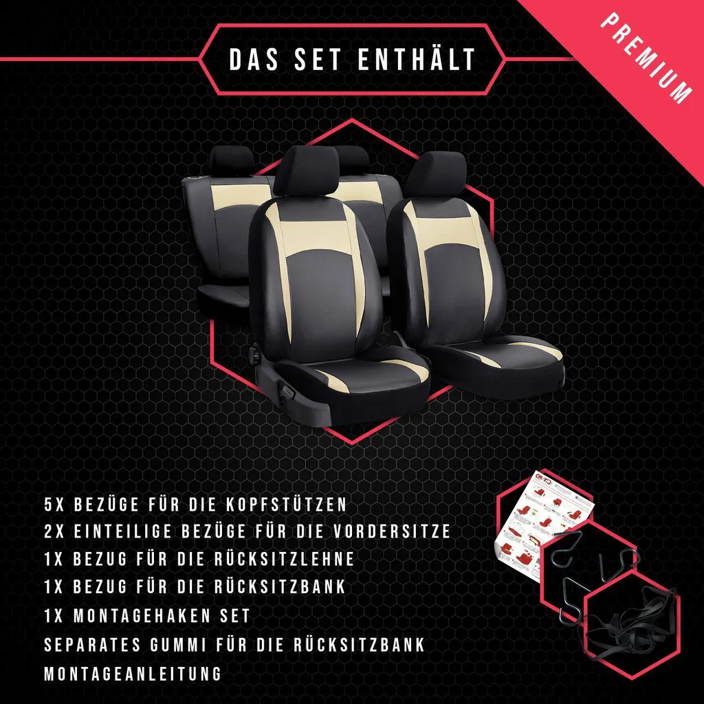 Set Coprisedili Auto per VW Golf 6 Beige - Protezione Universale Nuova - 9