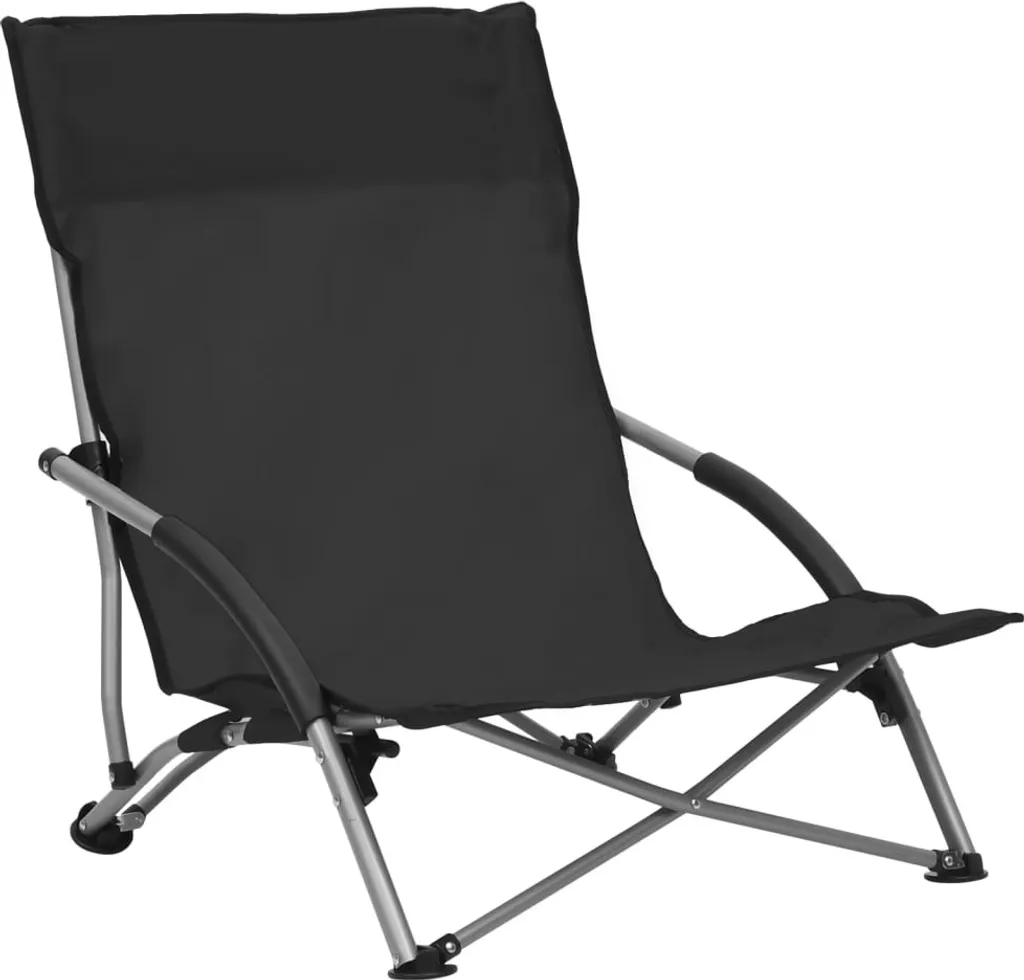 Set vidaXL 2 Sedie da Esterno Pieghevoli - Eleganza in Tessuto Nero