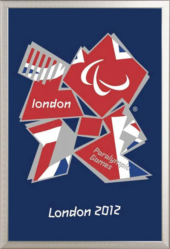 Poster Paralympiques Londres 2012 encadré aluminium argenté Shinsuke