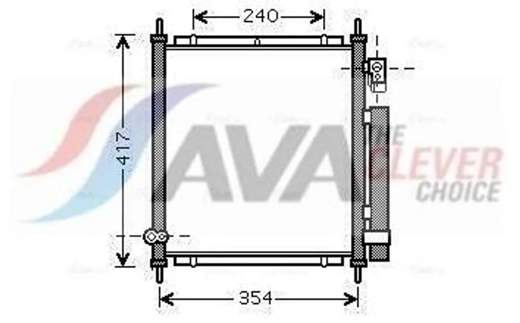 Radiateur de clim Condenseur AVA HD5197D en aluminium haute qualité
