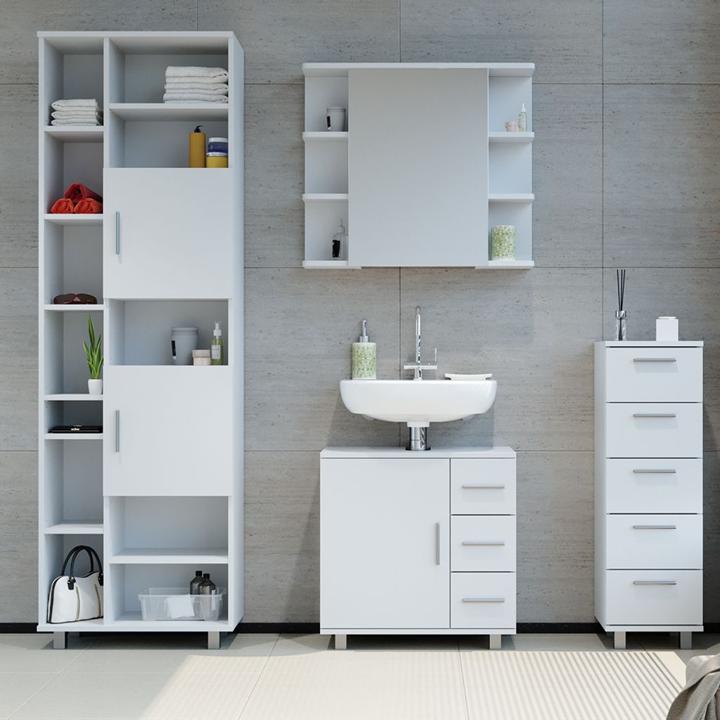 Vicco Waschbeckenunterschrank Ilias, 60 x 60.8 cm, Weiß Produktbild 4