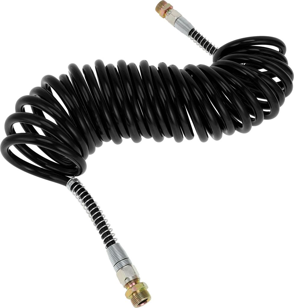 25 Circle Air Brake Hose Oil Cooler Coiled Short Tail Line Brake Coil Cable for Trucks Tractors Assembly with M22x1.5 NPT Fitting PolyurethanIron B...