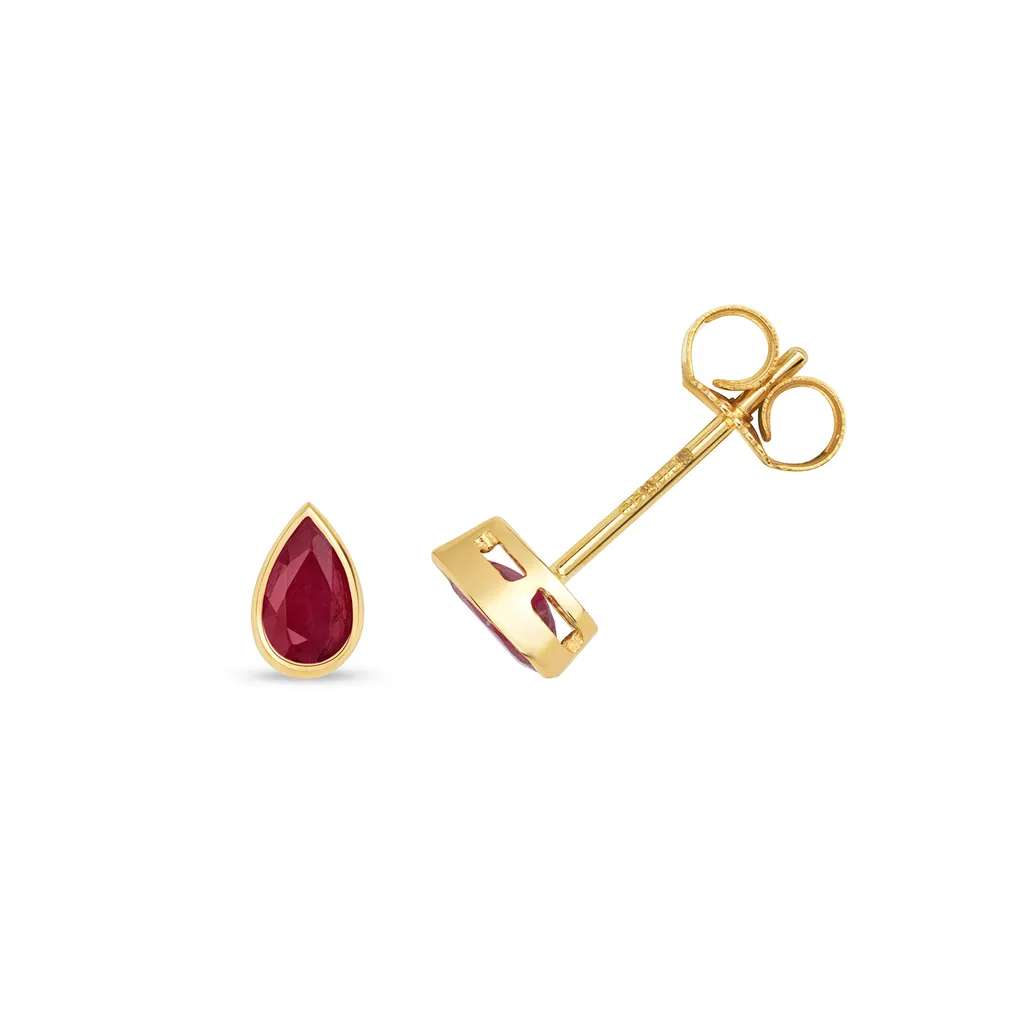 Boucles d'Oreilles Or et Rubis TRS3134 : Confort et Anti-Allergie